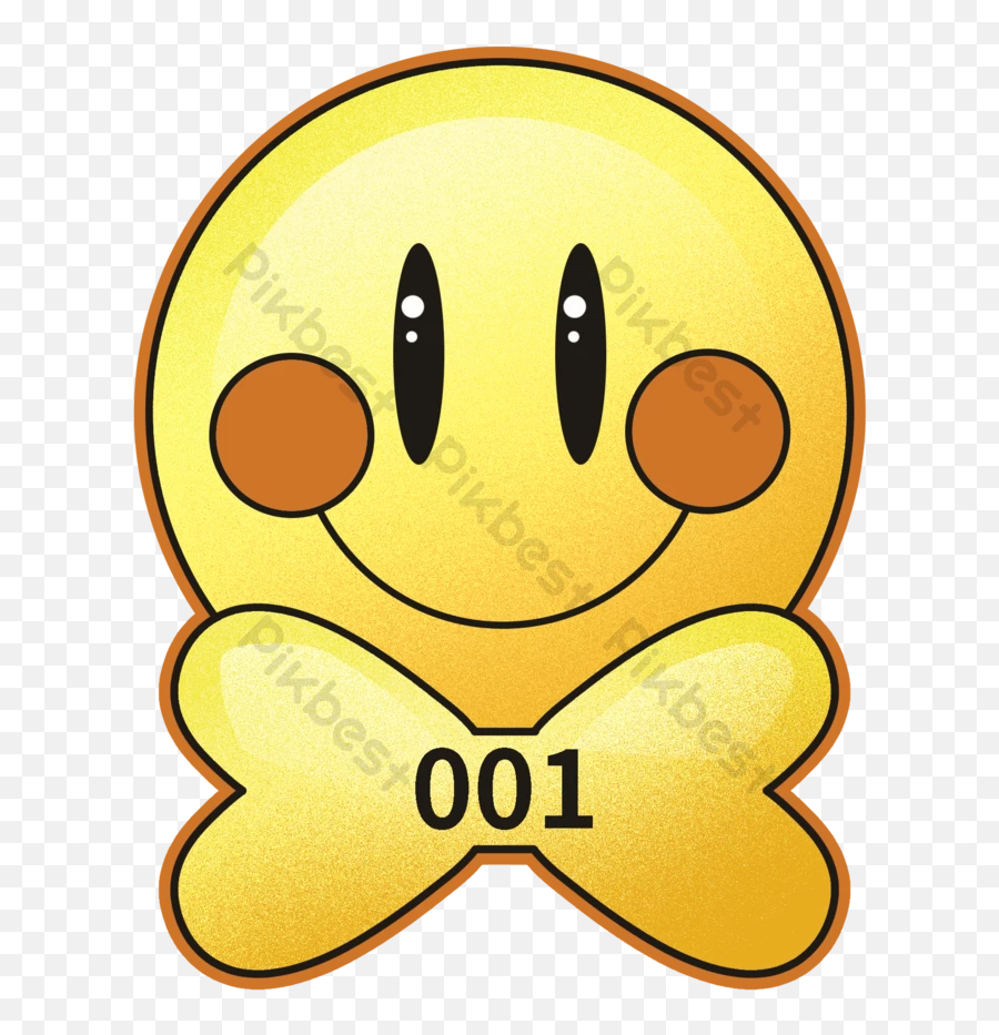Cartoon Yellow Smiley School Number Pin - Happy Emoji,Bowing Emoticon