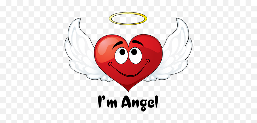 Download Emotion Heart Sticker - Happy Emotional Heart Emoji Emotional Sticker,Angel Emoji Png