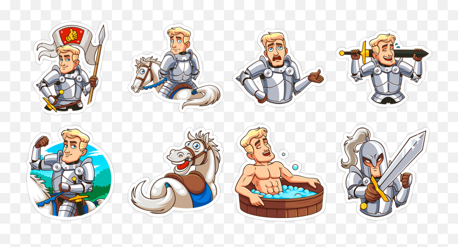 Romantic Knight Telegram Stickers U2014 2017 On Behance - For Adult Emoji,Romantic Emoji Art