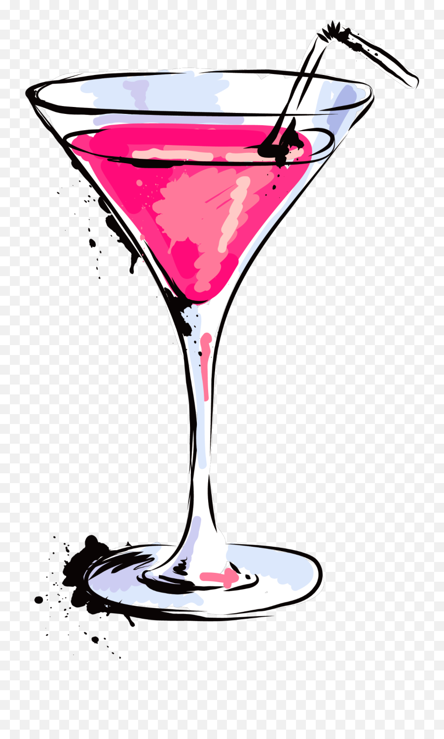 Ftestickers Watercolor Sticker By Pennyann - Cocktail Glass Clipart Emoji,Martini Emoji