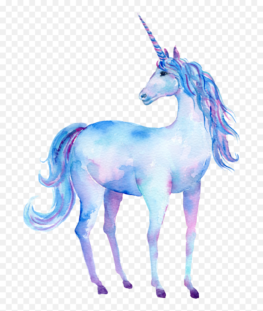 Watercolor Unicorn Framed Art Print - Rainbow Unicorn Pegasus Emoji,Horse Head And Arm Emoji