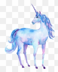 Watercolor Unicorn Framed Art Print - Rainbow Unicorn Pegasus Emoji,Horse Head And Arm Emoji