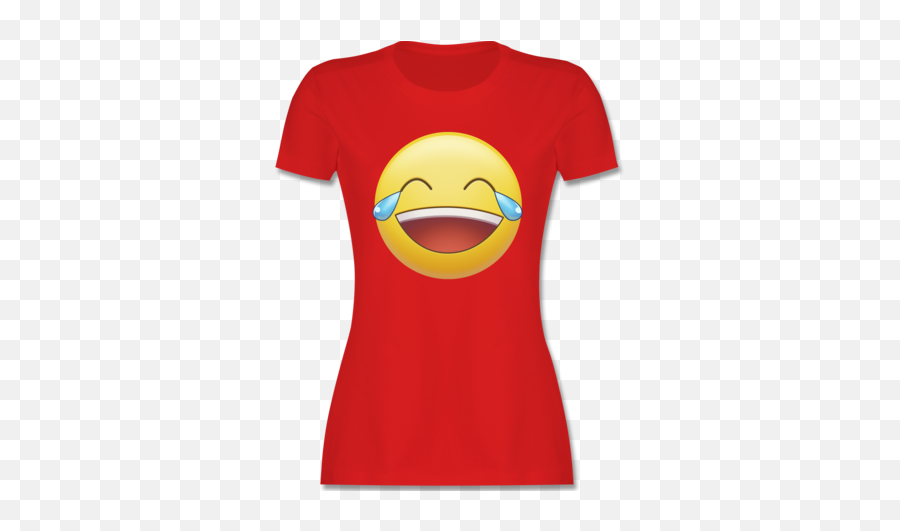 Statement Tränen Lachen Emoticon Damen Premium T - Shirt Rot Xxl Emoji,Emoticon Lachen