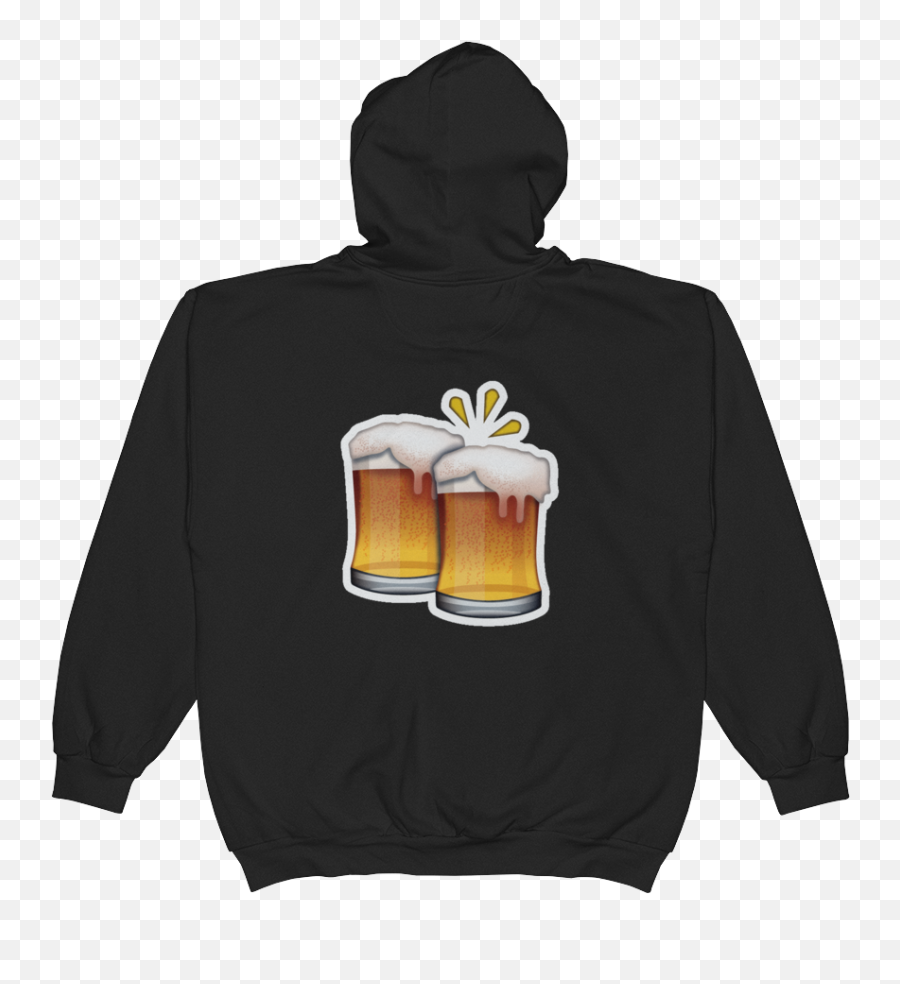 Emoji Zip Hoodie - Drink Beer Until I Pass Out Full Size Hoodie Back Design Logo,Drink Emoji