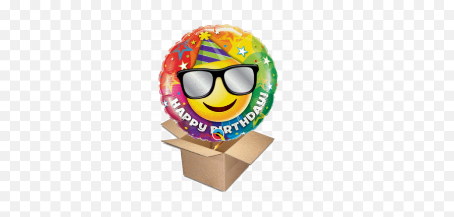 Ballongruß Happy Birthday Smiley 46cm Emoji,Happy Birthday Emoticon