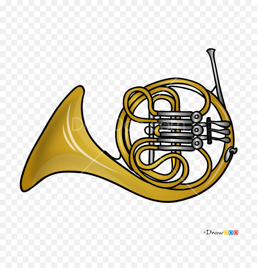 How To Draw Horn Musical Instruments - Lovely Emoji,French Horn Emoji