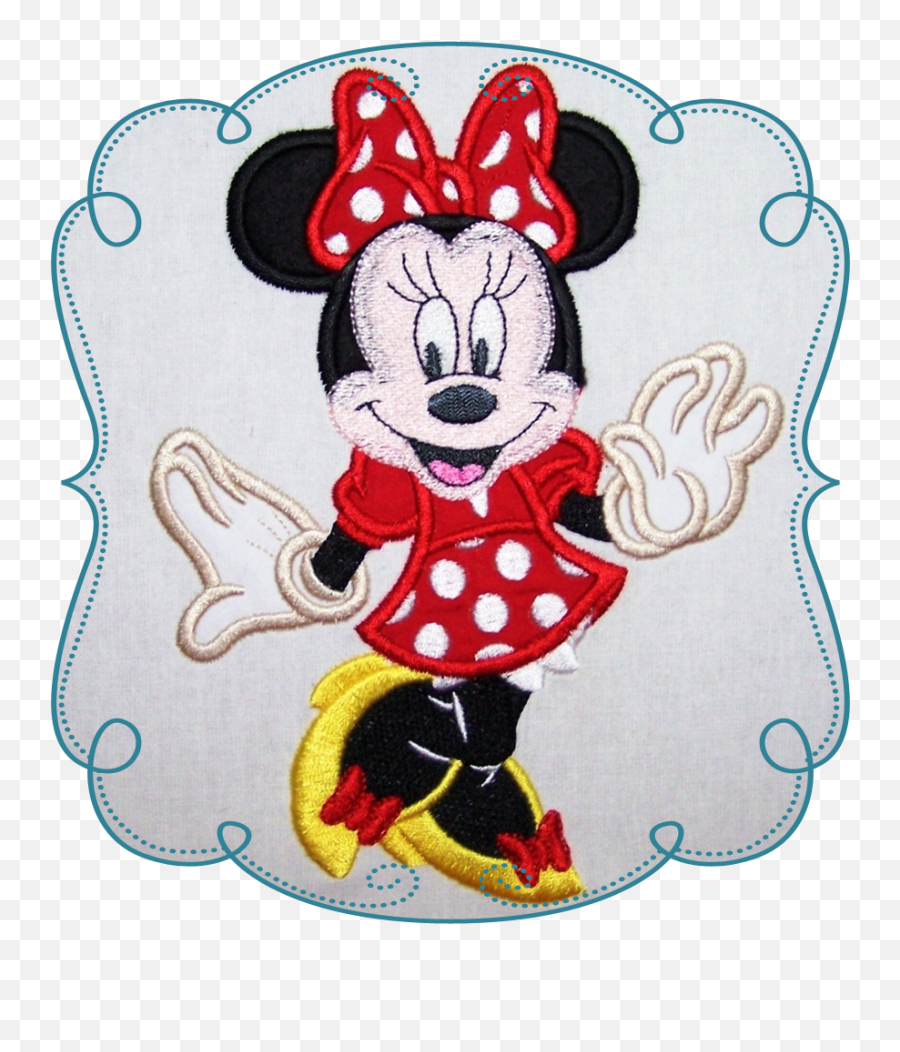 Minnie Mouse Applique Machine Embroidery Design Pattern - Minnie Mouse Mickey Mouse Emoji,Embroidery To.ear Emotions