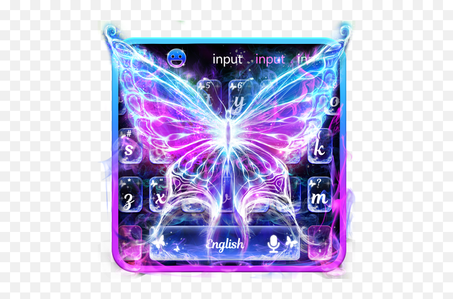 Smoke Butterfly Keyboard Theme 10001006 Emoji,Emoji Smart Neon Keyboard