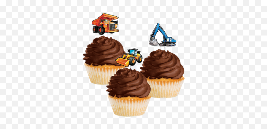 Big Dig Construction Party Supplies And Decorations In Australia - Creative Converting Big Dig Construction Cupcake Toppers Emoji,Trophy Cake Emoji