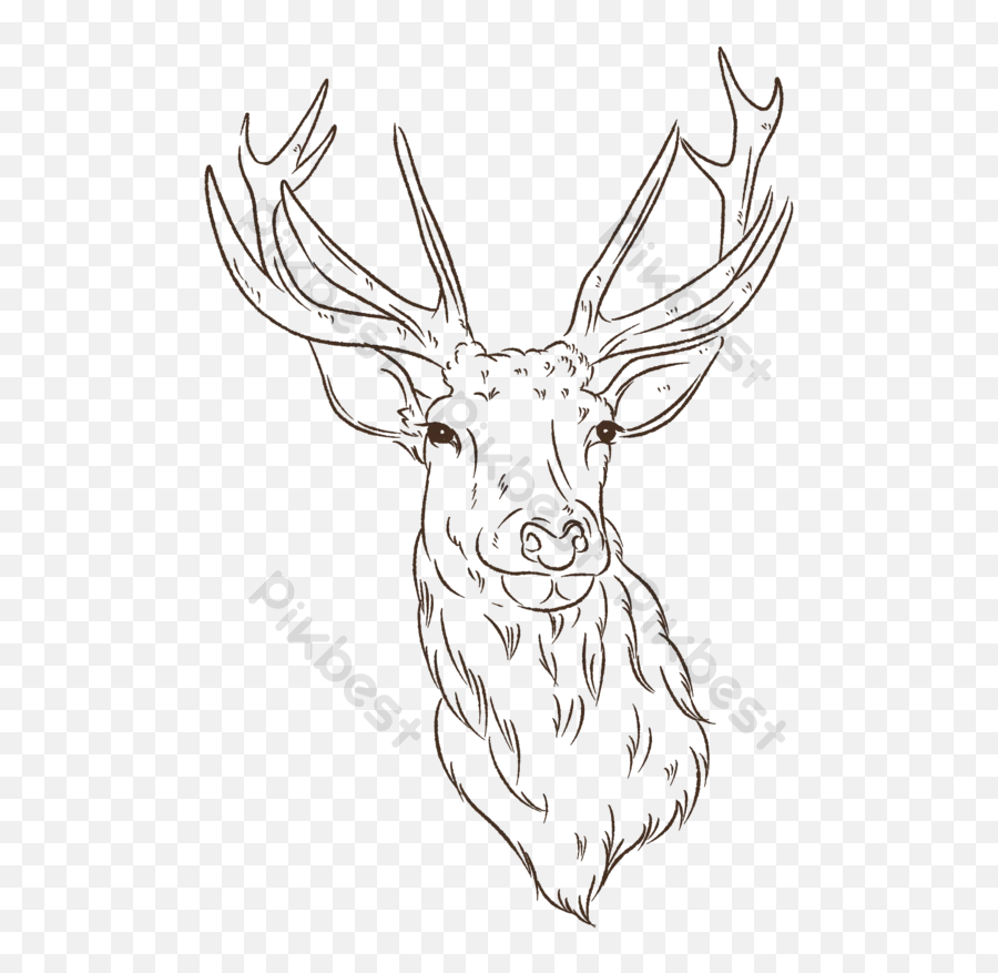 Black Deer Head Silhouette Free Png Transparent Png Images - Portable Network Graphics Emoji,Real Deer Emoji