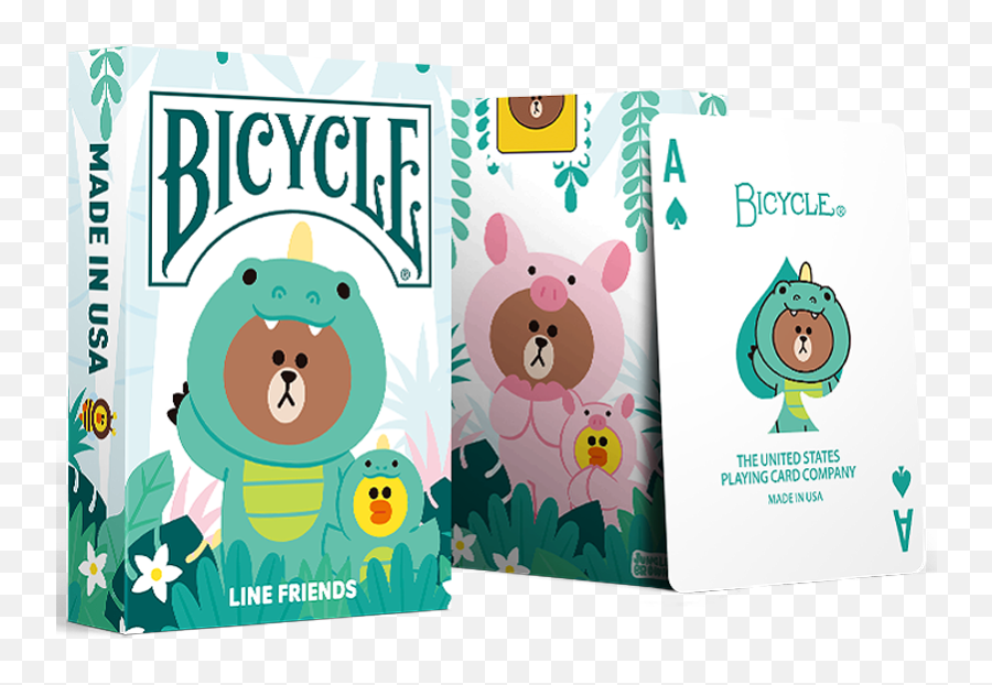 2 Decks Bicycle Line Friends Playing Cards Uspcc Custom Limited Edition Collectible Poker Magic Card Games Magic Tricks Props - Bicycle Cards Emoji,Emoji Playing Cards