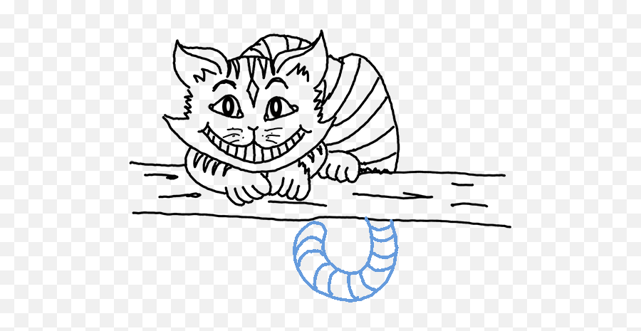 How To Draw A Cheshire Cat Emoji,Emoji Cat With Ball Of Yarn In Mouth Wagging Tail