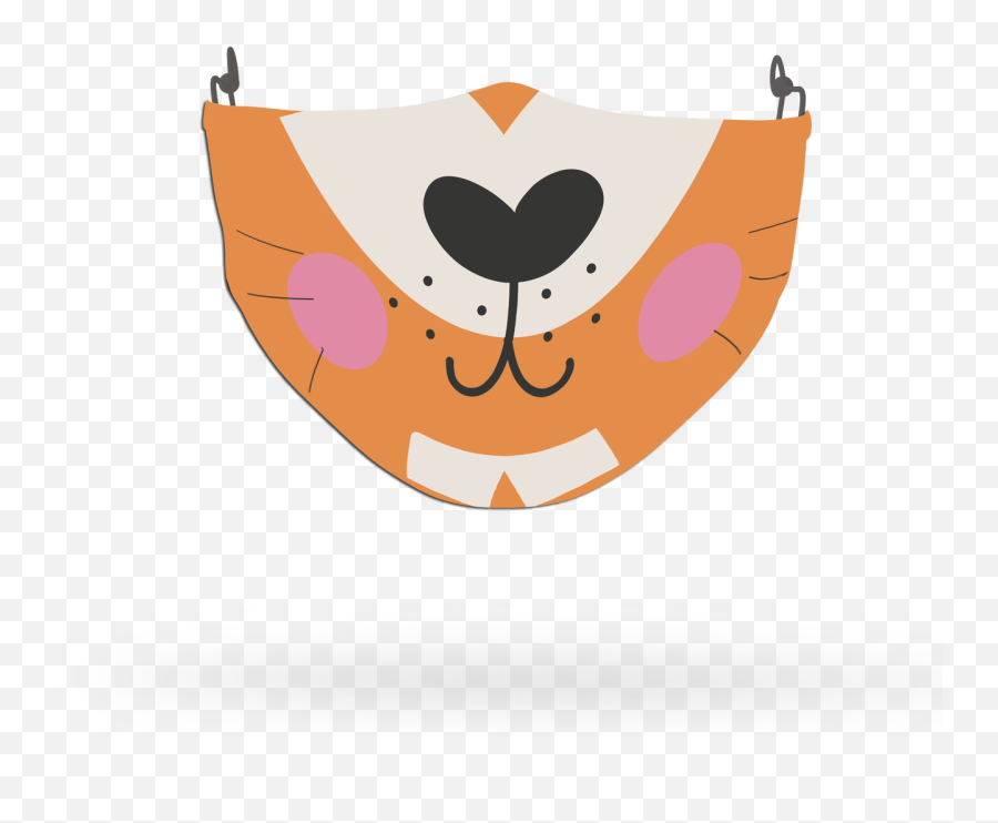 Kids Ginger Cat Face Covering Print - Happy Emoji,Cat Emoji Faces