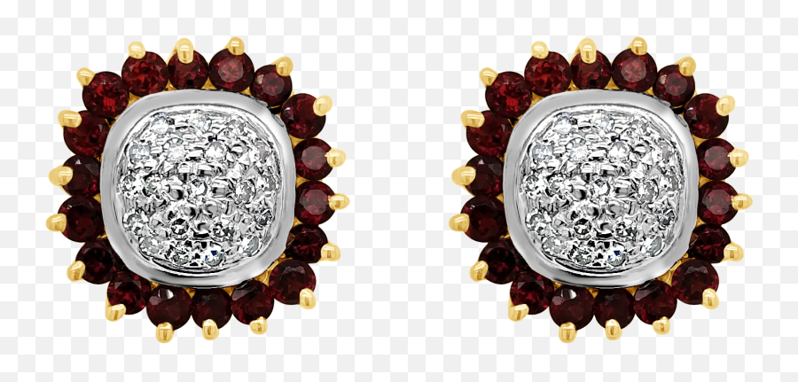 Shop Garnet U0026 Diamond Princess Stud Earring For Women Gehna Emoji,Emoji Stud Earrings