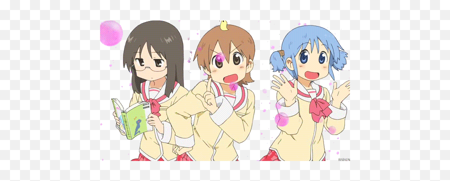 React The Gif Above With Another Anime Gif V2 5650 - Nichijou Op 1 Gif Emoji,Nichijou Face Emoticon