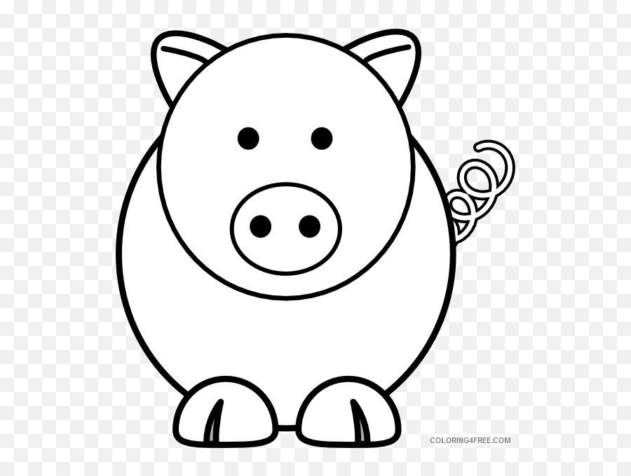 Pig Outline Coloring Pages Cartoon Pig At Printable - Outline Pig Cartoon Drawing Emoji,Pig Emoji Shirt