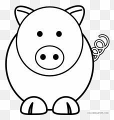 Pig Outline Coloring Pages Cartoon Pig At Printable - Outline Pig Cartoon Drawing Emoji,Pig Emoji Shirt