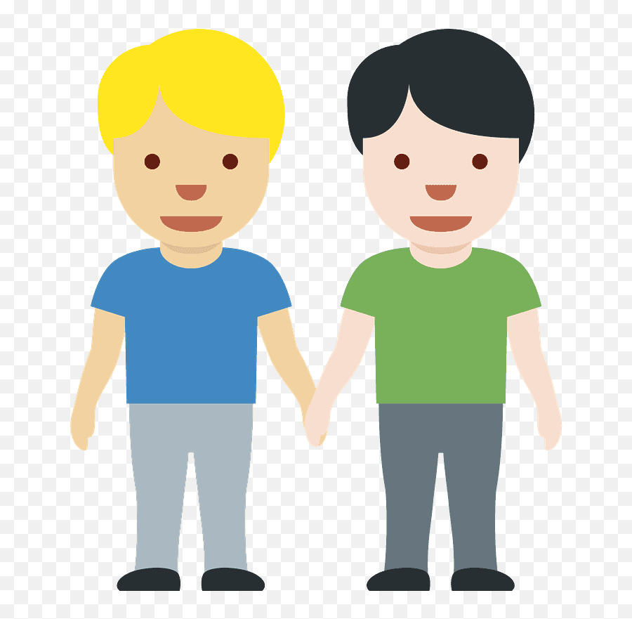 Men Holding Hands Emoji Clipart - Man,Boy And Girl Holding Hands Emoji