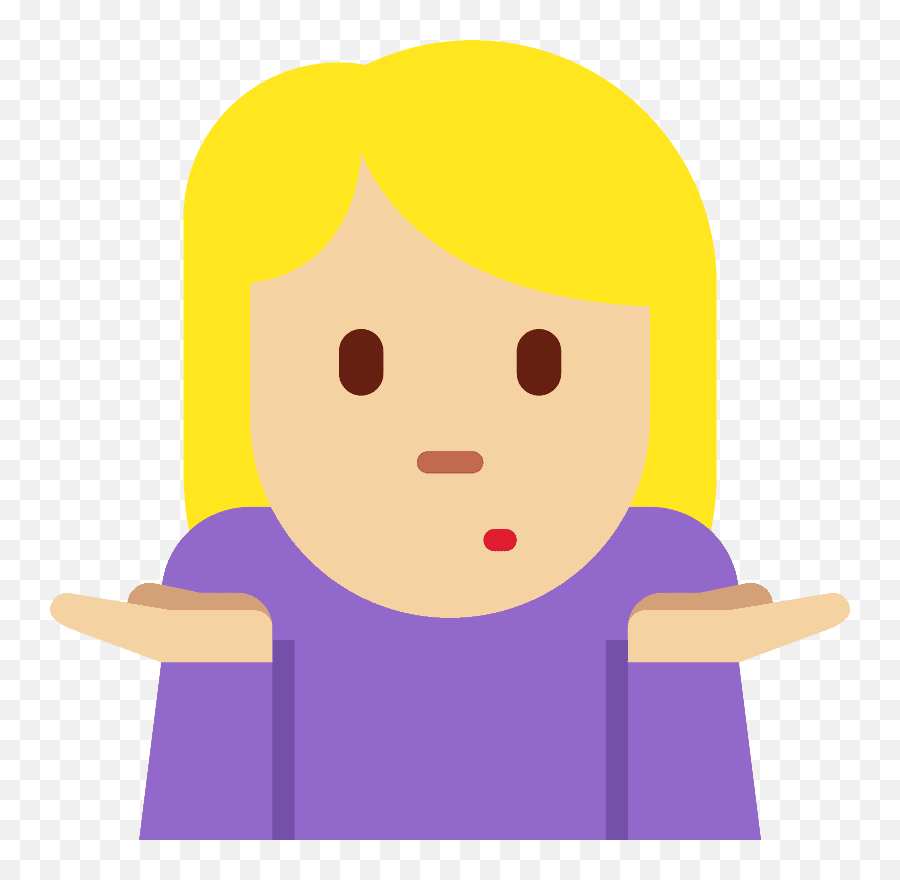 Woman Shrugging Emoji With Medium - Girl Shrugging Emoji Png,Shrug Keyboard Emoji