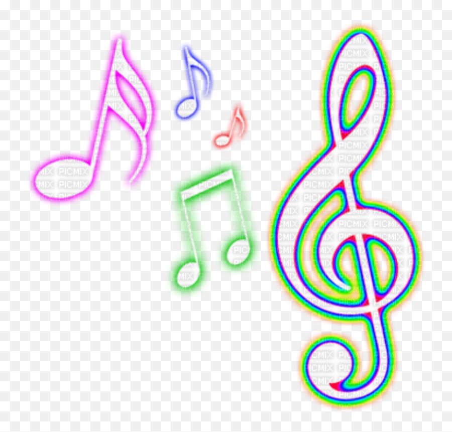 Neon Music Symbols Sticker - Colorful Png Music Notes Emoji,Music Symbol Emoji
