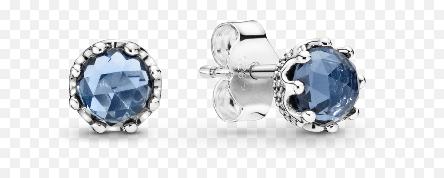 Blue Sparkling Crown Stud Earrings Sf1 Clips Doo - Pandora Blue Sparkling Crown Earrings Emoji,Gemstone Emojis