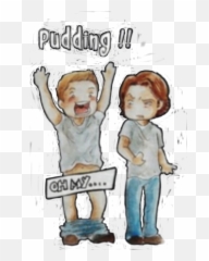 Spn Dean Sam Winchester Pudding Sticker - Sam Winchester Supernatural Pudding Emoji,Emojis That Represent Sam Winchester