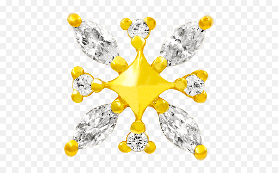 Elsa Gold Snowflake In 14k Gold By Junipurr - Decorative Emoji,Snowflake Character Emoticon