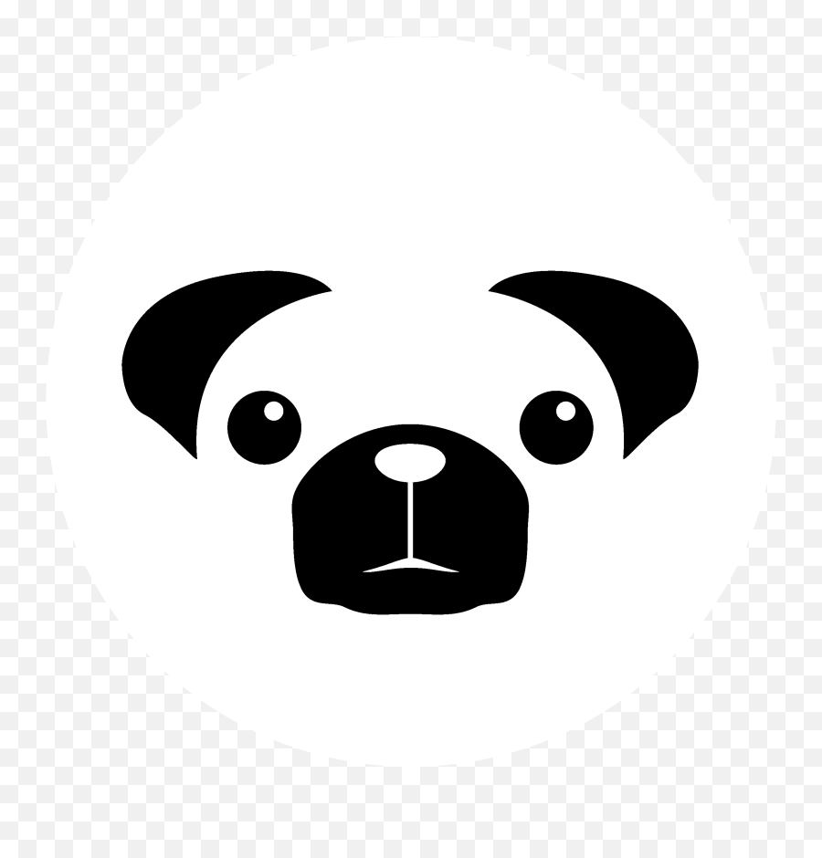 Logo Black And White - Pug Cartoon Black And White Free Emoji,Pug Discord Emoji