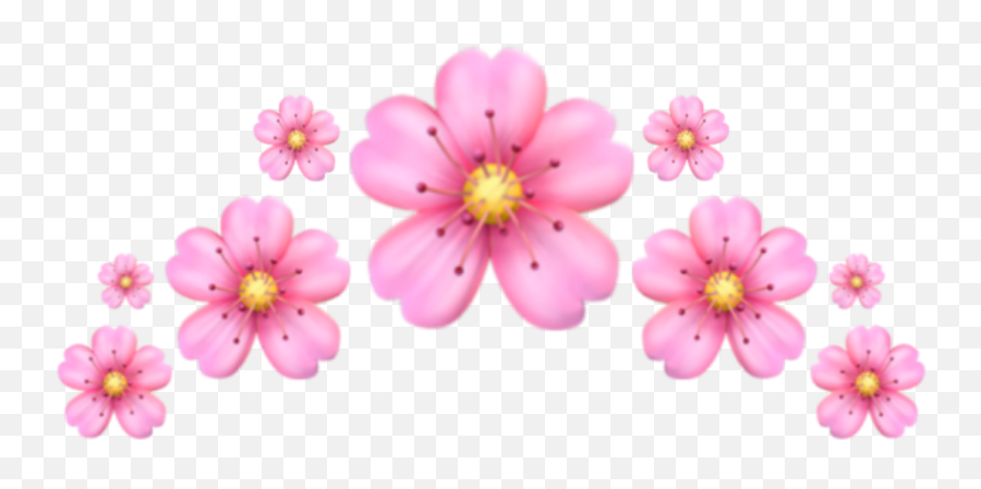 Emoji Crown Pink Flower Corona Sticker By So Nice - Pink Flower Emoji Png,Pink Flower Emoji
