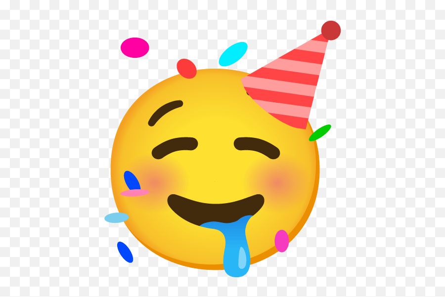 Emoji Mashup Bot On Twitter Partying Drooling U003du2026 - Partying Face Emoji Png,It Happens Emoticon