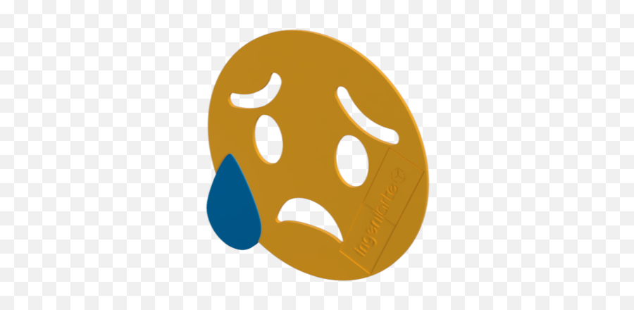 Posavasos Emoji Angustiado Con Lágrima U2013 Impresión 3d México - Happy,Textos Con Emojis
