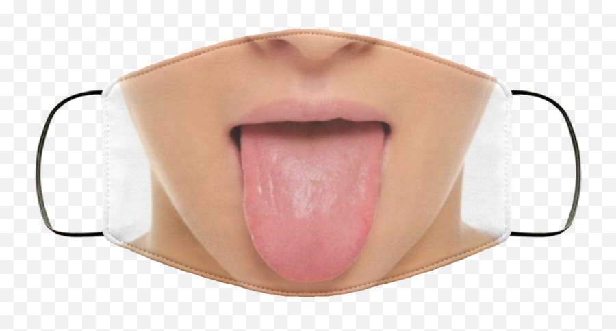 Sticking Out Tongue Girl Face Mask - Tongue Face Mask Emoji,Tounge Sticking Out Emoji