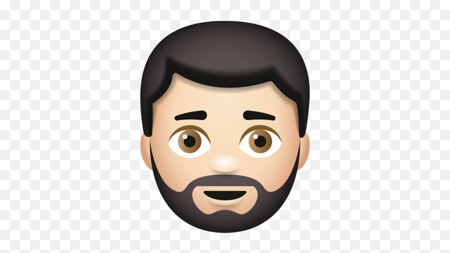 Man With Beard Light Skin Tone Icon In - Emoji With Curly Hair,Men With Facial Hair Emojis