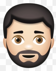Man With Beard Light Skin Tone Icon In - Emoji With Curly Hair,Men With Facial Hair Emojis