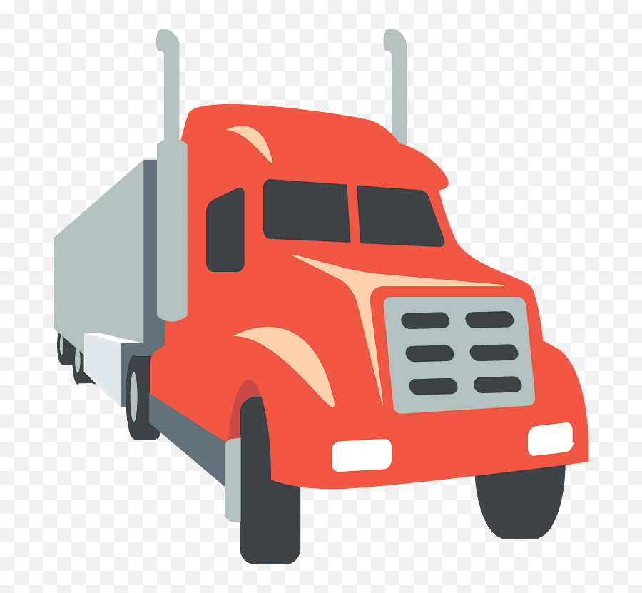 Articulated Lorry Emoji Clipart - Emoticon Truck,Semi Truck Emoji