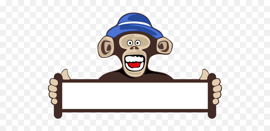 Monkey Holding Blank Sign - Monkey Holding Sign Png Emoji,Chimp Overcome With Emotion