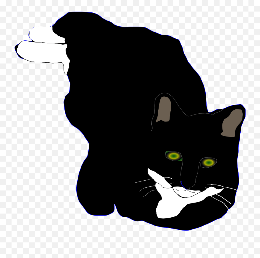 Relaxing Black Cat Clipart - Cat Emoji,Laying Down Cat Emoji