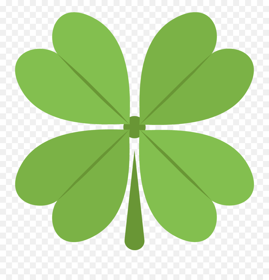 Four Leaf Clover Emoji Clipart - Luck Emoji Png,Green Leaf Emoji