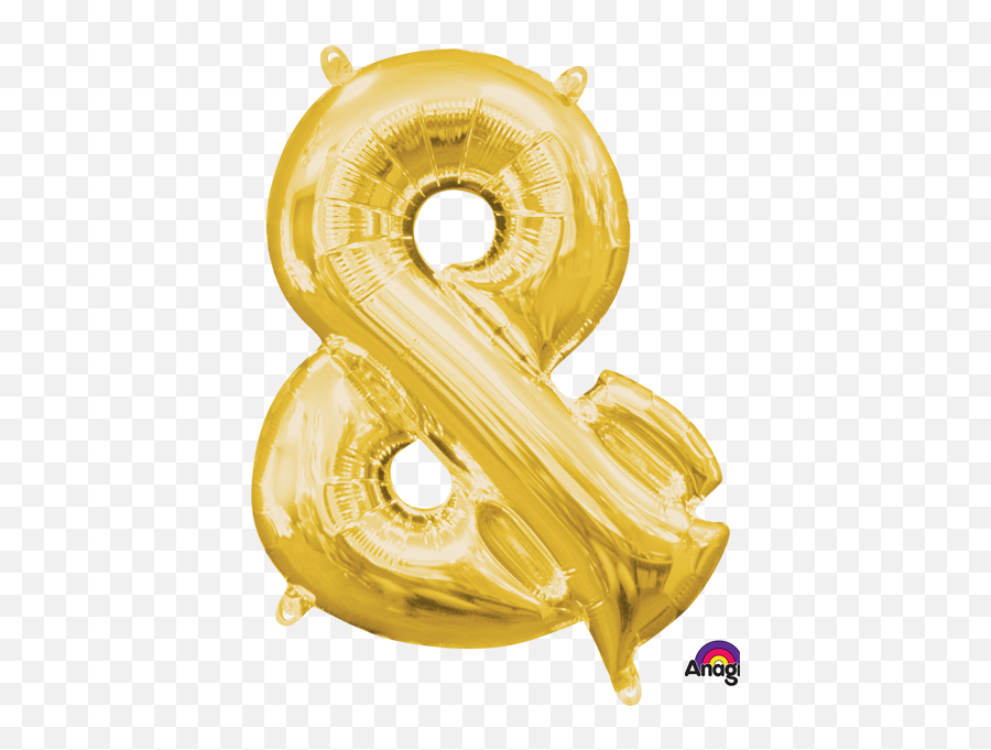 16 Inch Gold Ampersand Symbol Balloon - Letter Balloon Emoji,1st Place Emoji