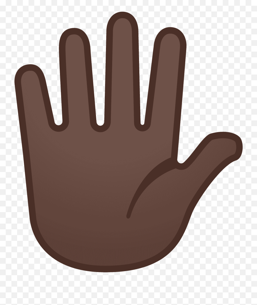 Hand With Fingers Splayed Emoji With Dark Skin Tone Meaning - Imagem De Mao Aberta,Hand Emojis