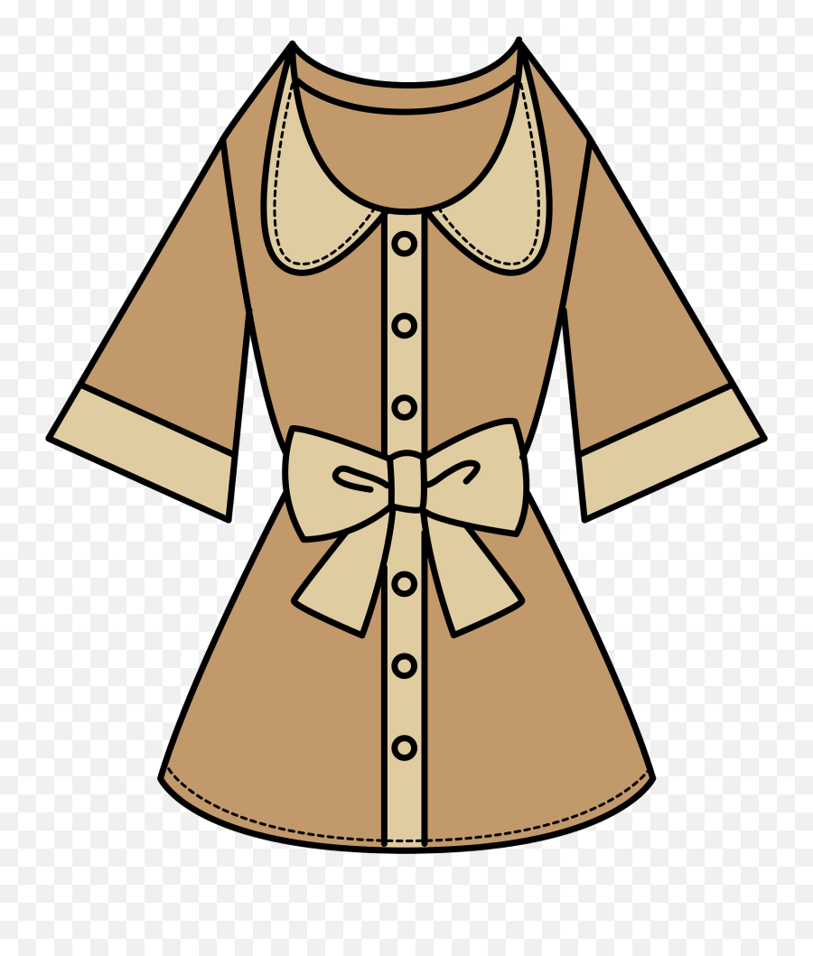 One Piece Brown Dress Clipart - Bow Emoji,Emoji Dresses