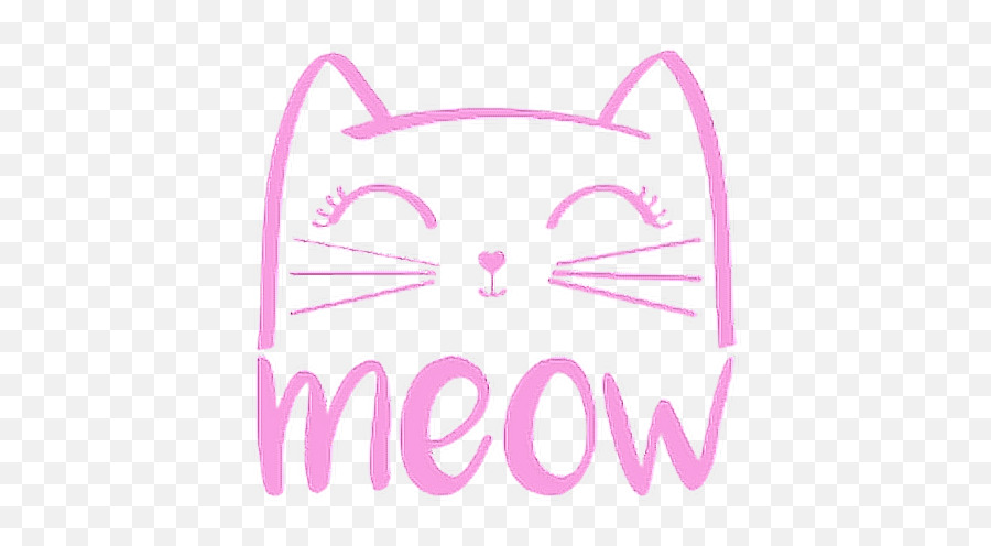 Meow Cat Pink Kitty Cute Sticker By Picsart - Girly Emoji,Pink Cat Emoji