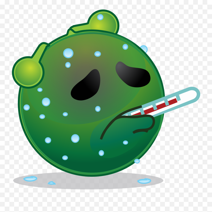 Smiley Green Alien Hot Fever - Sick Alien Emoji,Images Of Alien Emojis In Green