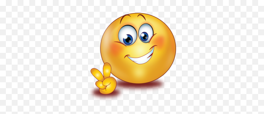 Cheer Happy Victory Hand Sign Emoji - Smiley Face Transparent Background Emoji Happy,Facebook Emojis\