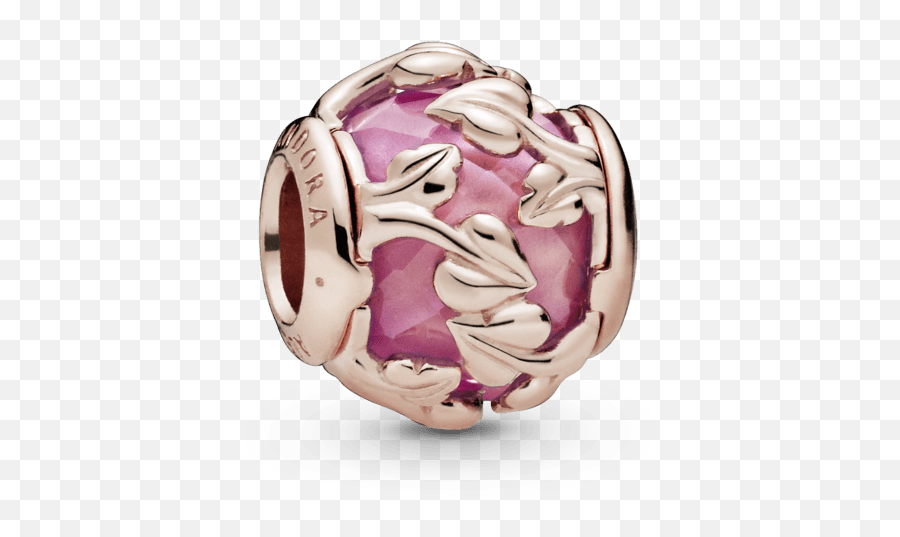 Charm Hojas Rosas Decorativas Pandora - Pandora Pink Decorative Leaves Emoji,Mariquita Emoticon