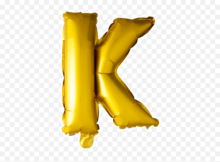 Foliopallo K Kirjain - Balloon Letter K Gold Emoji,Emoji Shamppanja