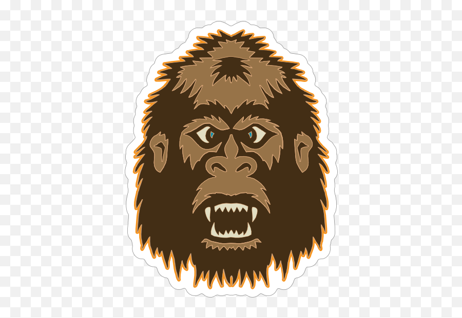 Bigfoot Face Sticker - Ugly Emoji,Sasquatch Emoji