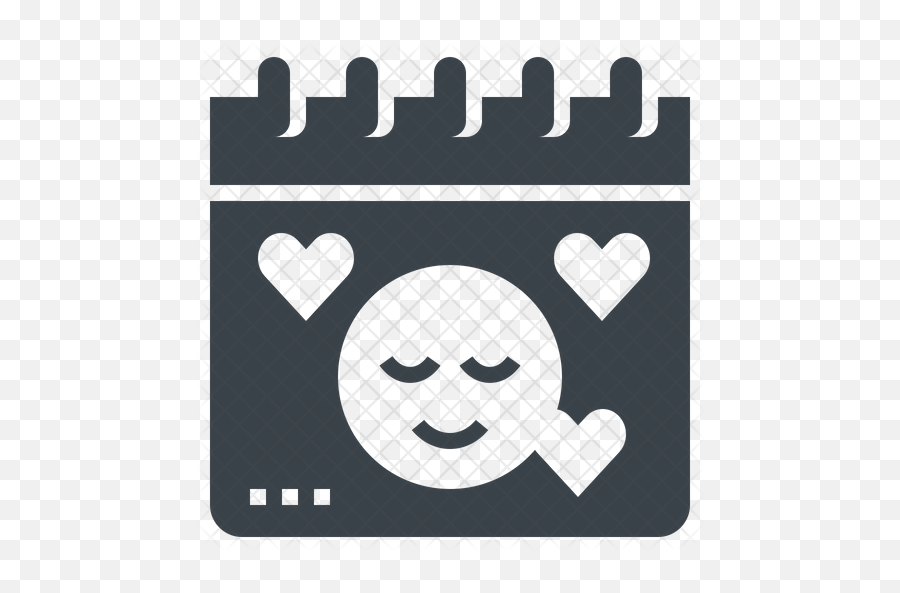 Free Calendar Glyph Icon - Happy Emoji,Black And White Calendar Emoticon