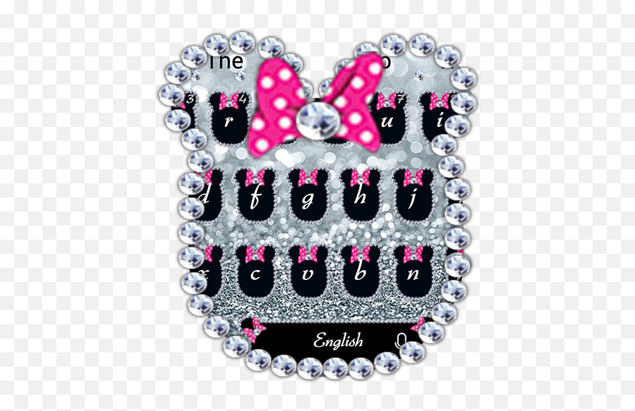Silver Glitter Bow Mouse Keyboard Theme 10001002 Apk Emoji,
