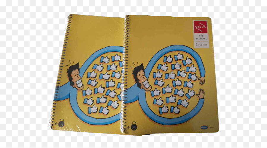 Youva Navneet 3 Subject Spiral Notebook With 150 Page Single Lined Pages Set Of 2 Emoji,Spiral Biscuit Emoji
